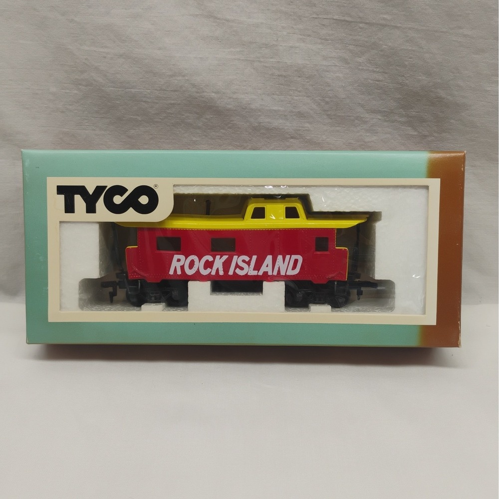 Vintage TYCO HO Model Train # 327-10 ROCK ISLAND CABOOSE 40' CAR Complete In Box